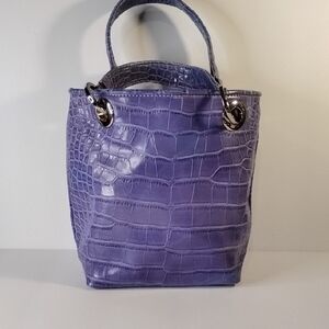 B-005 Kathy Van Zeeland Lavender Croc Tote